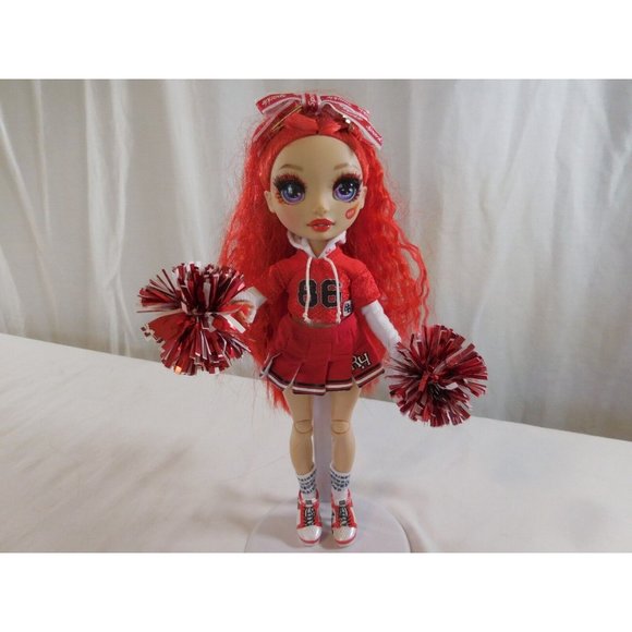 Rainbow High Cheer Ruby Anderson Red Fashion Cheerleader Doll with Pom poms - Picture 13 of 13